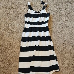 Who What Wear Black and White One Shoulder Sundress